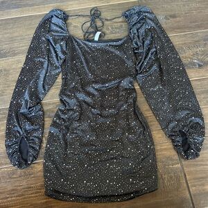 Lucy in the Sky Black Dress with Silver Accents